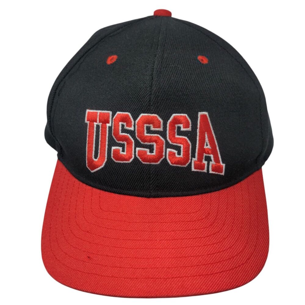 United States Specialty Sports Association Fitted Hat Black Red 7 1/2